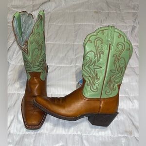 Ariat Legend Mint Green Brown Leather Western Boots 15840 Womens Size 8B